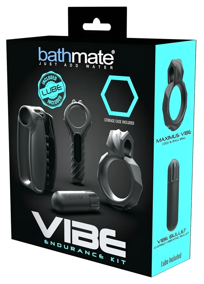 Bathmate Vibe Endurance - maszturbátor és péniszgyűrű szett (fekete)