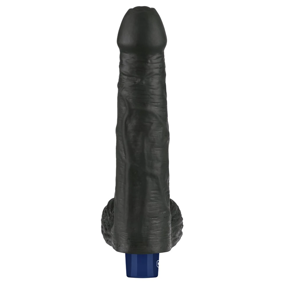 9" REAL SOFTEE Rechargeable Vibrating Dildo(Black)