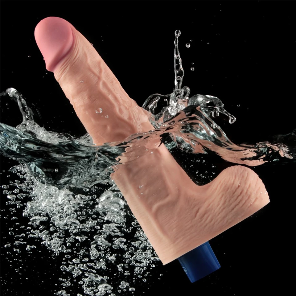 10" REAL SOFTEE Rechargeable Vibrating Dildo(Flesh)