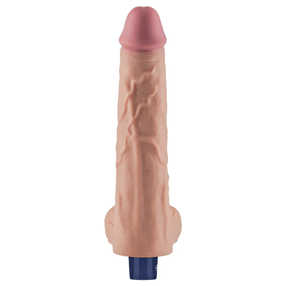 10" REAL SOFTEE Rechargeable Vibrating Dildo(Flesh)