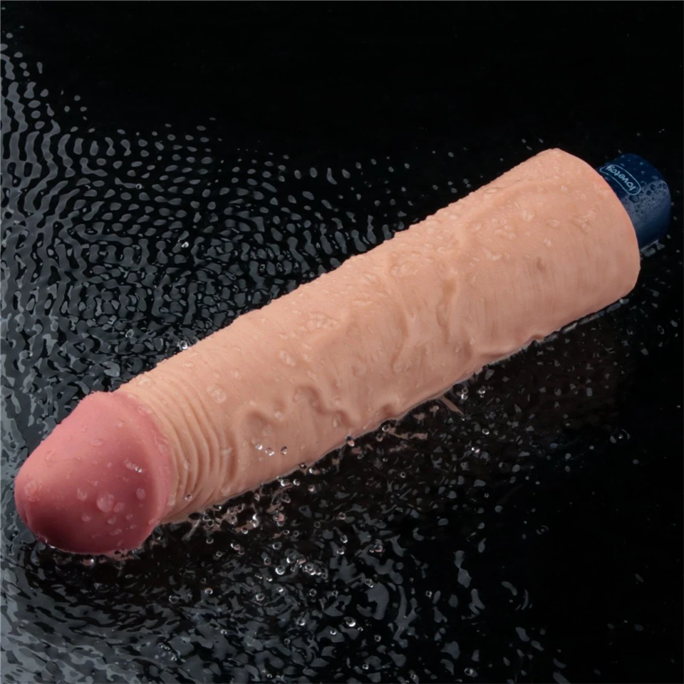 9.5" REAL SOFTEE Rechargeable Vibrating Dildo(Flesh)