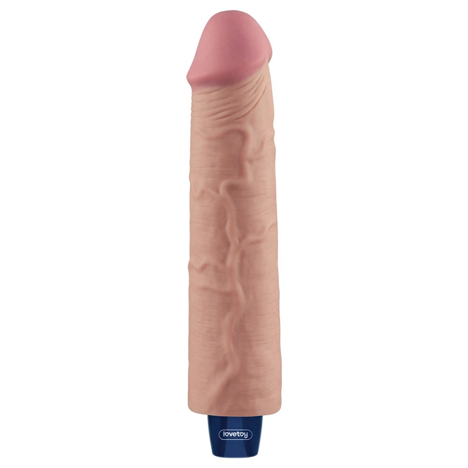 9.5" REAL SOFTEE Rechargeable Vibrating Dildo(Flesh)