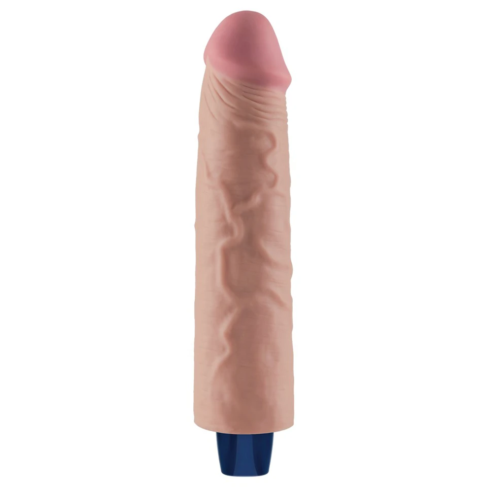 9.5" REAL SOFTEE Rechargeable Vibrating Dildo(Flesh)