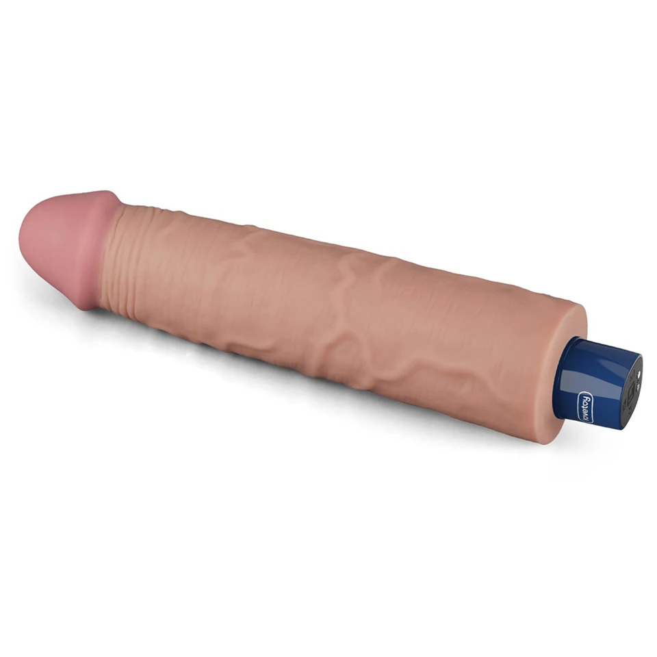 9.5" REAL SOFTEE Rechargeable Vibrating Dildo(Flesh)