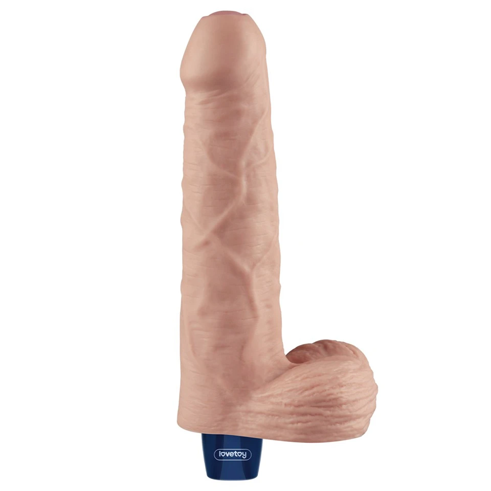 9" REAL SOFTEE Rechargeable Vibrating Dildo(Flesh)