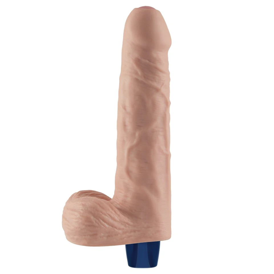 9" REAL SOFTEE Rechargeable Vibrating Dildo(Flesh)