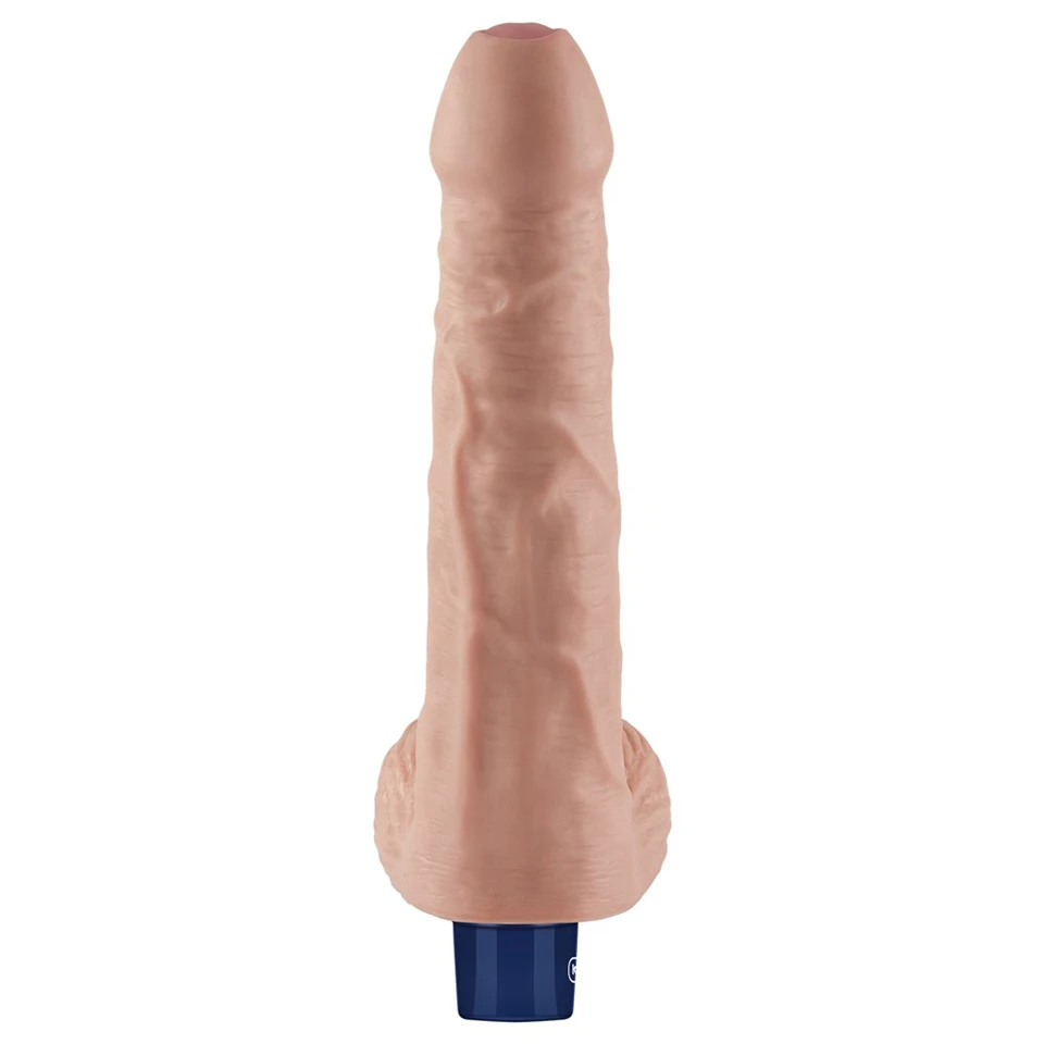 9" REAL SOFTEE Rechargeable Vibrating Dildo(Flesh)