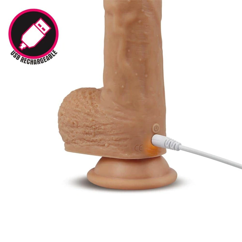 Dual layered Silicone Rotating Nature Cock Liam Flesh