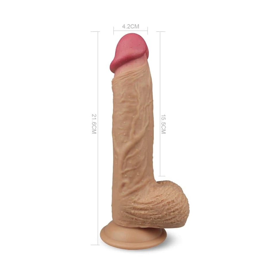 Dual layered Silicone Rotating Nature Cock Liam Flesh