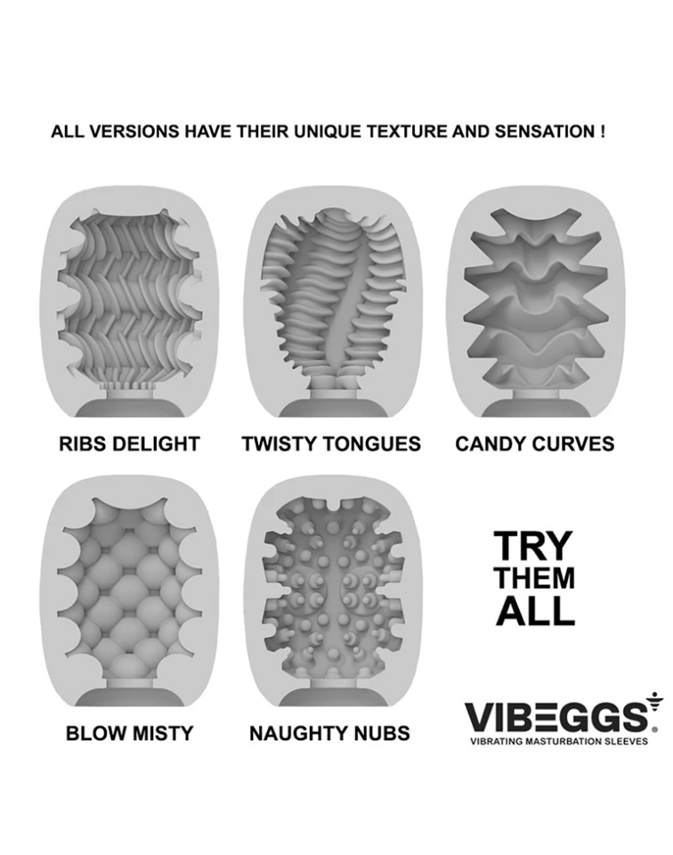 VIBEGGS - Ribs Delight - Vibrating Masturbation Sleeve - White