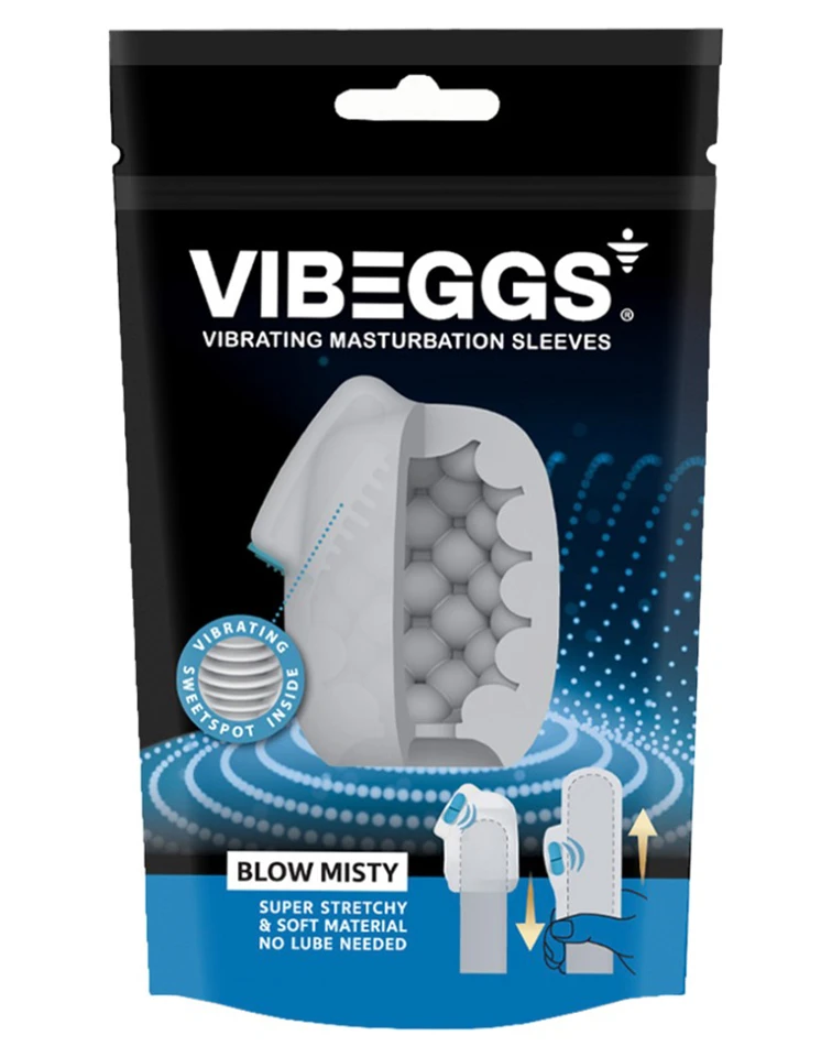 VIBEGGS - Blow Misty - Vibrating Masturbation Sleeve - White