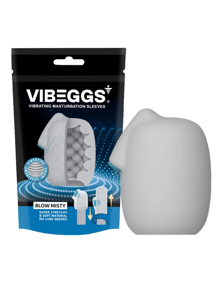 VIBEGGS - Blow Misty - Vibrating Masturbation Sleeve - White