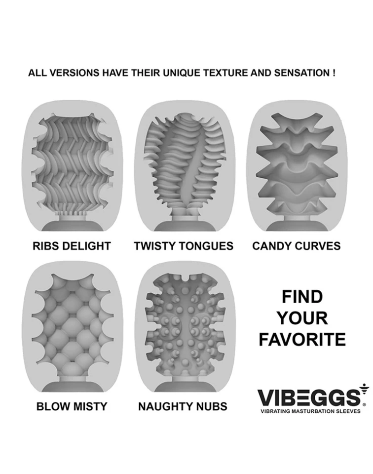 VIBEGGS - Twisty Tongues - Vibrating Masturbation Sleeve - White