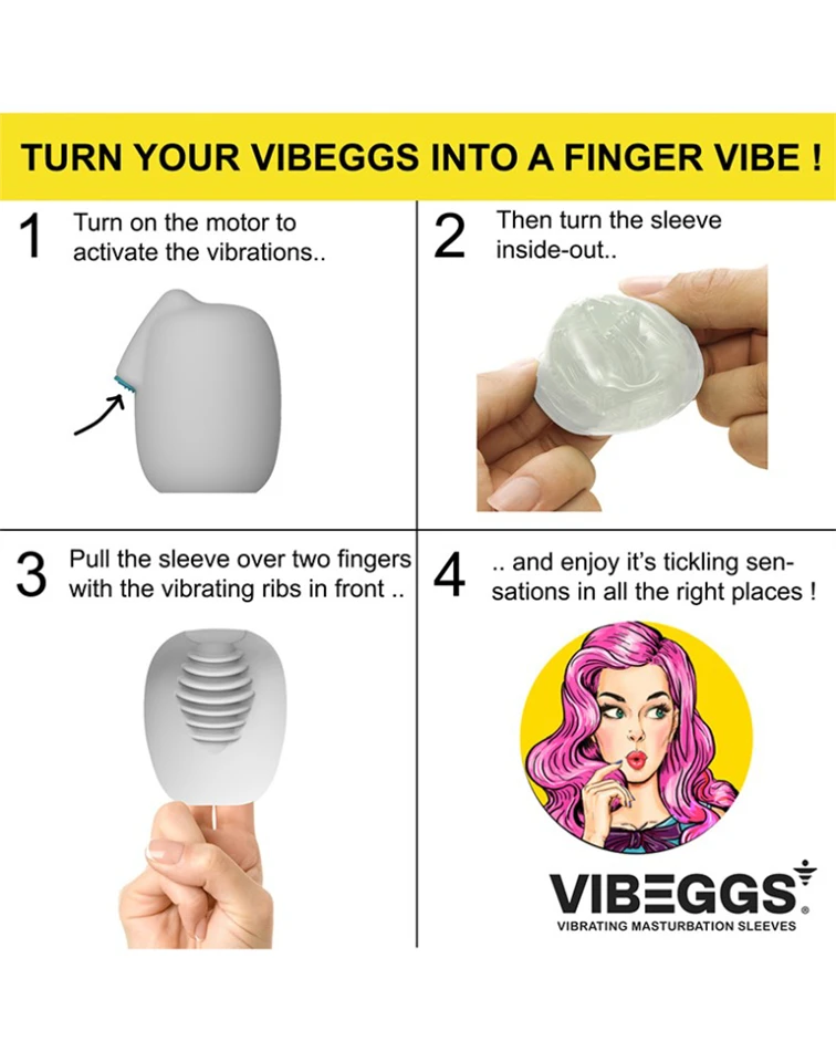 VIBEGGS - Twisty Tongues - Vibrating Masturbation Sleeve - White