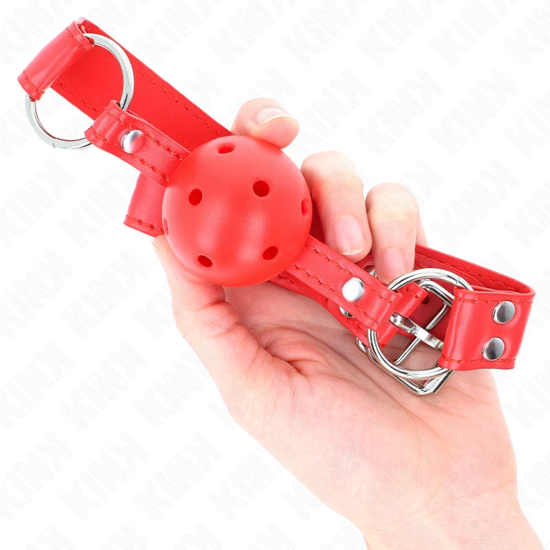 KINK - TELJES VÖRÖS HOLLOW HARD BALL GAG 62 x 2 CM