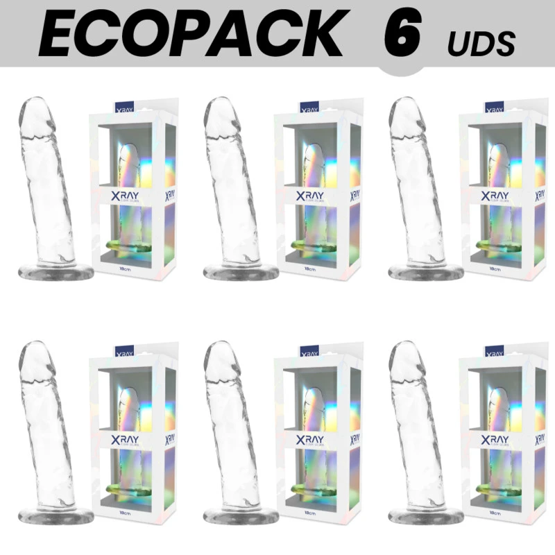 ECOPACK 6 DB - RÖNTGEN ÁTLÁTSZÓ ÁTLÁTSZÓ DILDÓ 18 CM -O- 4 CM