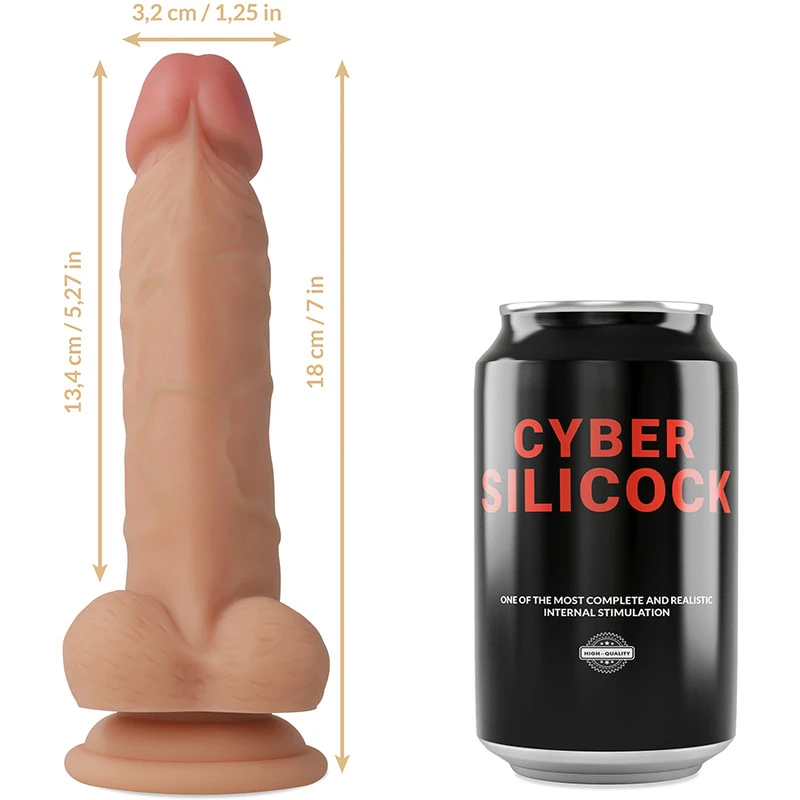 CYBER SILICOCK - STRAP-ON JUDE FOLYÉKONY SZILIKON 3 AJÁNDÉK PÉNISZGYŰRŰVEL