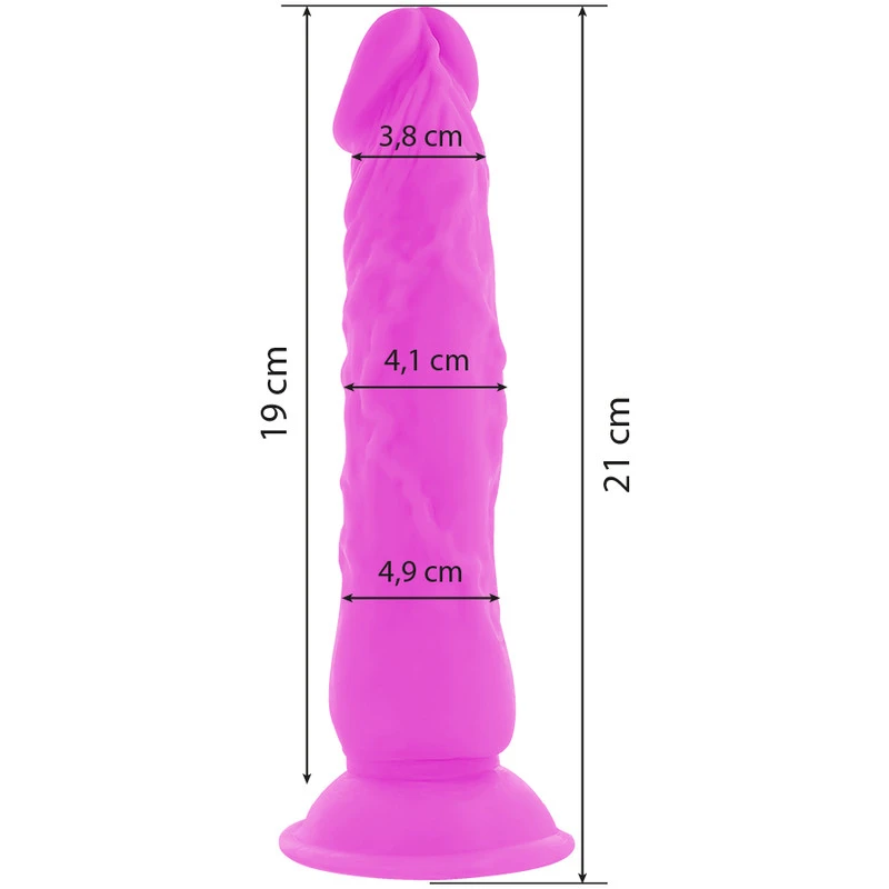 DIVERSIA - RUGALMAS VIBRÁLÓ VIBRÁCIÓS DILDÓ 21 CM - LILA