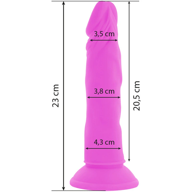 DIVERSIA - RUGALMAS VIBRÁLÓ VIBRÁCIÓS DILDÓ 23 CM - LILA