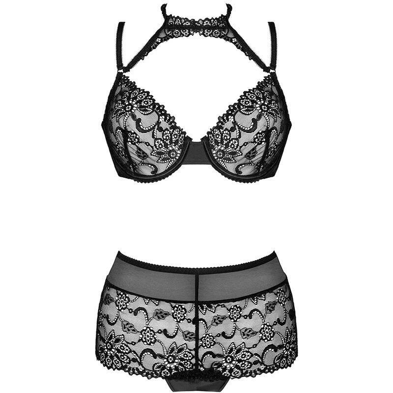 LIVCO CORSETTI SETS - LINERA FOR THE SENSES KOLLEKCIÓ MELLTARTÓ + BUGYI FEKETE