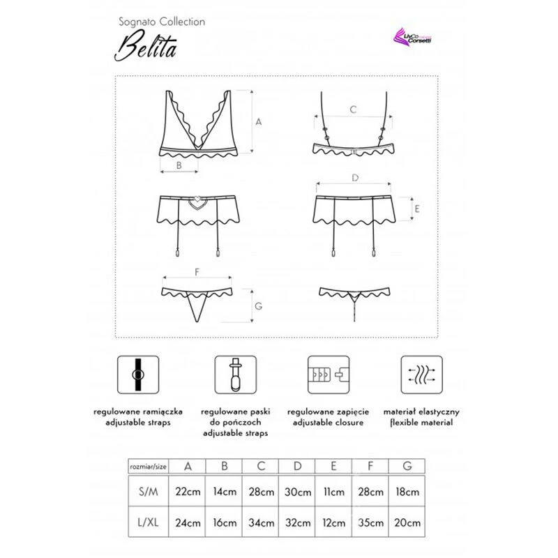 LIVCO CORSETTI SETS - BELITA LC 90231 MELLTARTÓ + BUGYI + HARISNYATARTÓ FEKETE L/XL