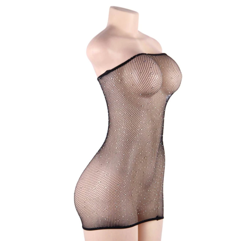 QUEEN FEHÉRNEMŰ SHINNY-DRESS BODYSTOCKING S-L