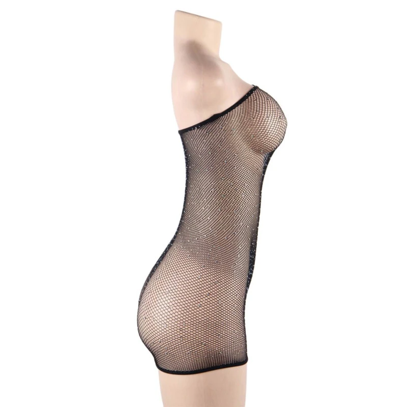 QUEEN FEHÉRNEMŰ SHINNY-DRESS BODYSTOCKING S-L