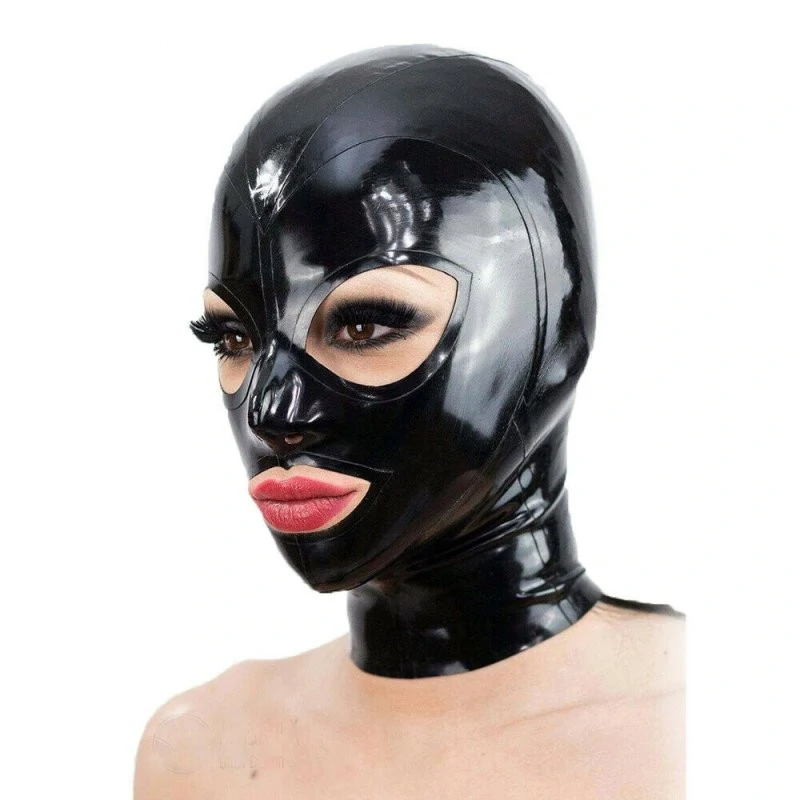 Black Texie  latex balaklava érzéki átöleléssel