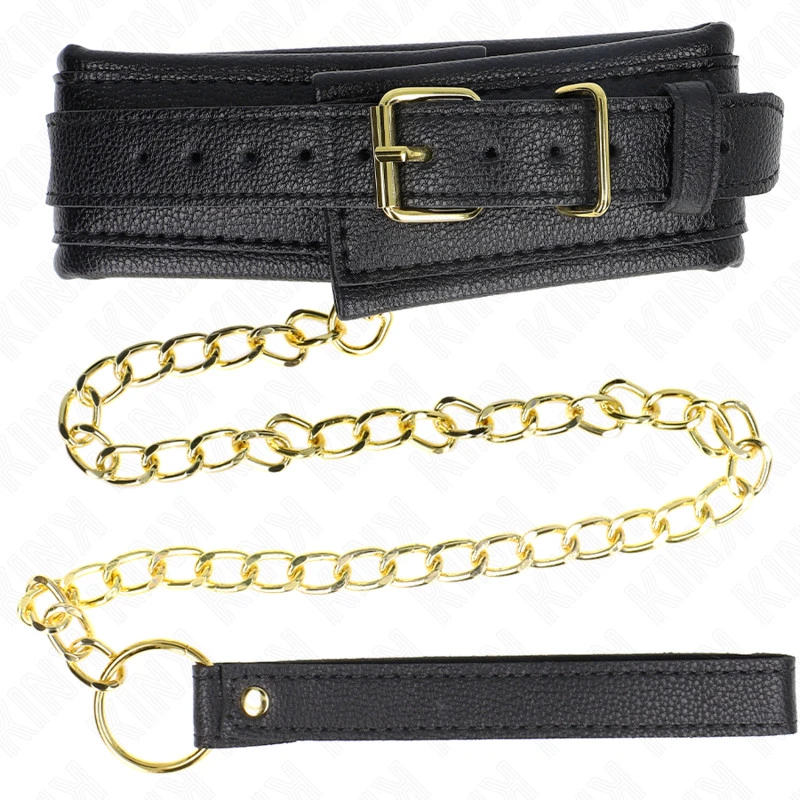 KINK - NYAKLÁNC SZIVACSOS MŰBŐR PÁNTTAL 1. MODELL ÁLLÍTHATÓ 37-54 CM X 3 CM