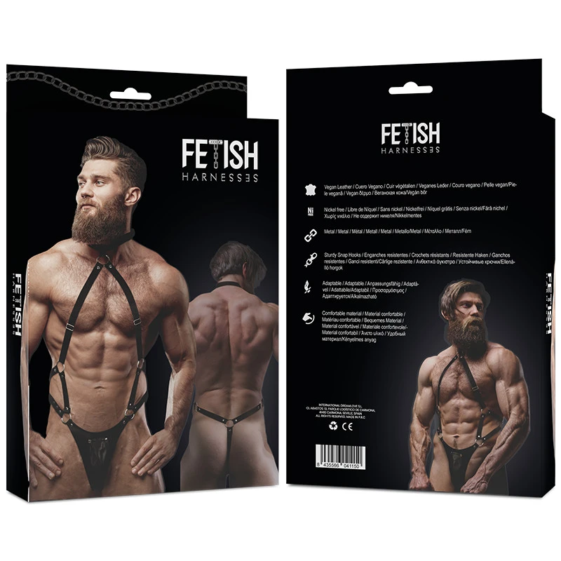 FETISH SUBMISSIVE ATTITUDE - FÉRFI ÖKO-BŐR ZSOKÉSZÍJ HEVEDEREK