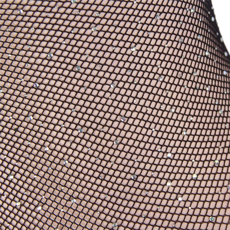 SUBBLIME - 952297 FÉNYES HÁLÓS BODYSTOCKING HOSSZÚ UJJÚ, VÁLL NÉLKÜLI FEKETE EGY MÉRET
