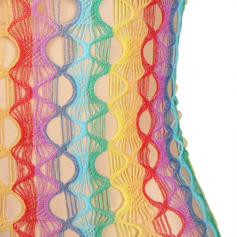 SUBBLIME - 952365 SZIVÁRVÁNYOS, CSUPASZ VÁLLÚ, HÁLÓS BODYSTOCKING EGY MÉRETBEN