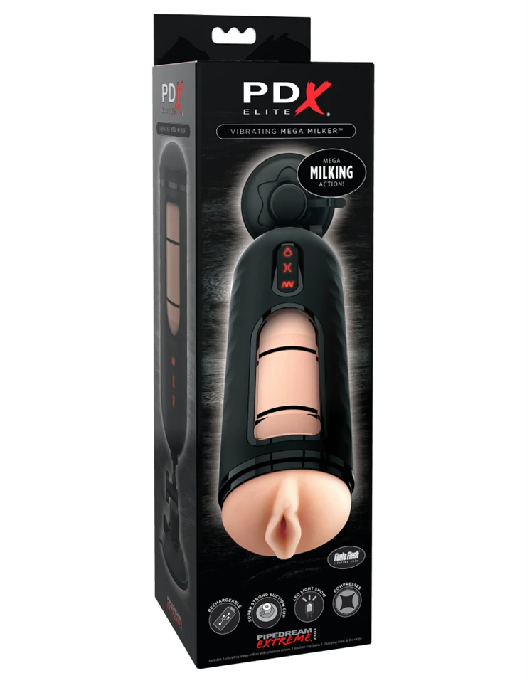 Vibrating Mega Milker Light/Black