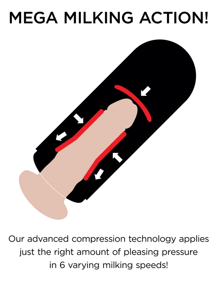 Vibrating Mega Milker Light/Black