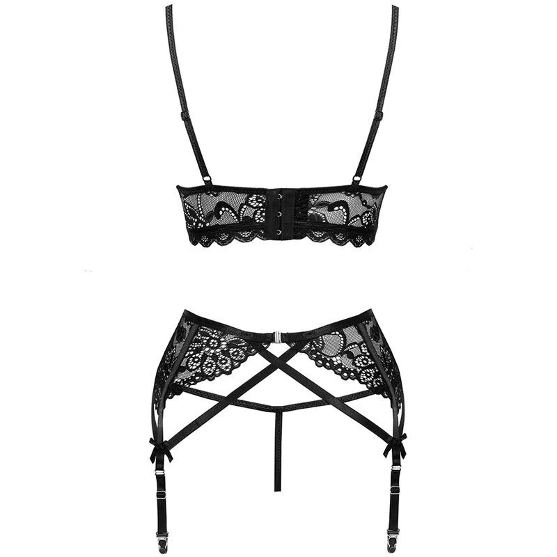 LIVCO CORSETTI SETS - MORIDAM LC 90552 MELLTARTÓ + HARISNYATARTÓ + BUGYI NEGRO L/XL