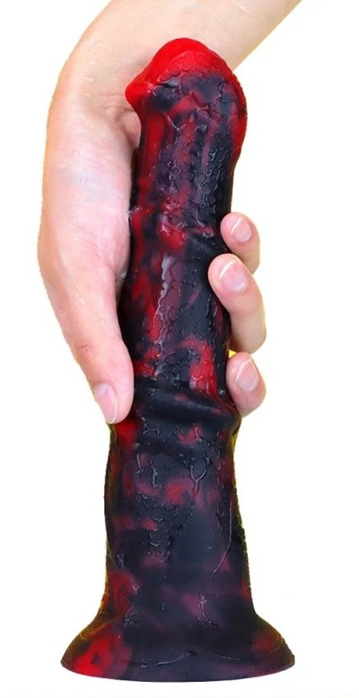 Dildo Dragon Zirg 22 x 5cm fekete-piros