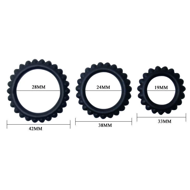 BAILE TITAN SZETT 3DB PÉNISZGYŰRŰ FEKETE 2.8 + 2.4 + 1.9 CM