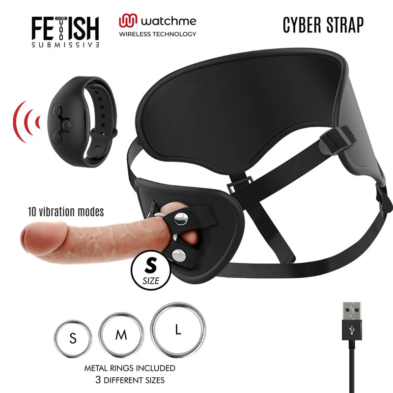 FETISH SUBMISSIVE CYBER STRAP - HÁM TÁVIRÁNYÍTÓS DILDÓ WATCHME S TECHNOLÓGIÁVAL