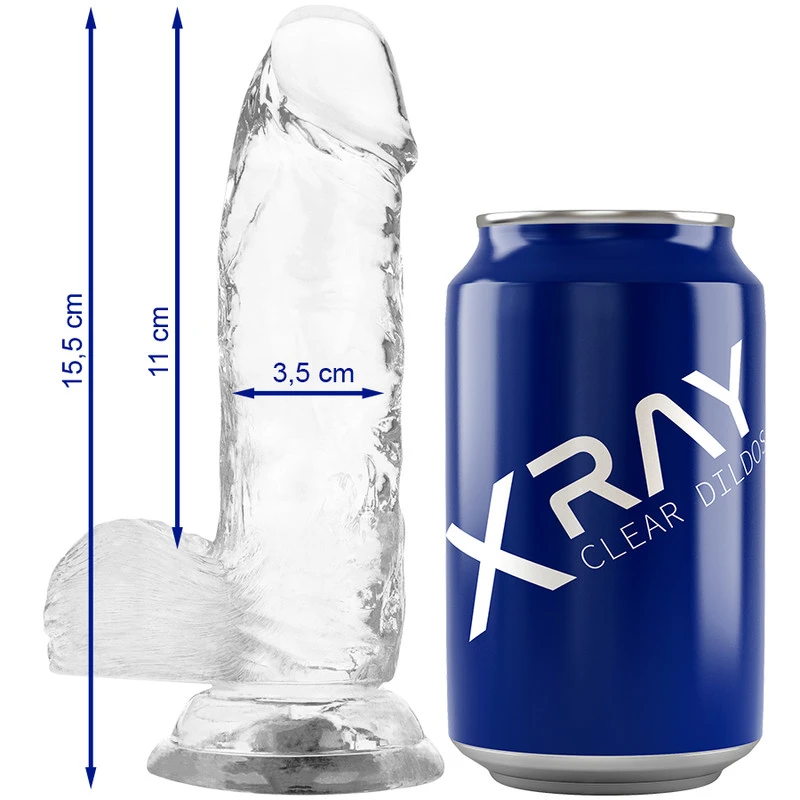 XRAY HÁM + ÁTLÁTSZÓ PÉNISZ GOLYÓKKAL 15.5CM X 3.5CM