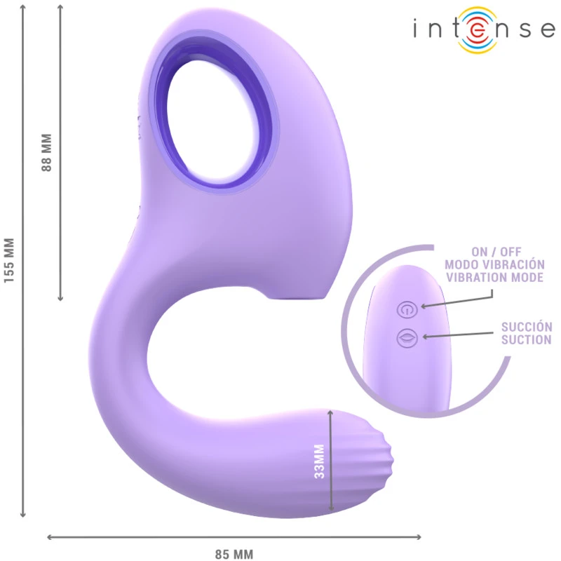 INTENSE - BAXTER VIBRÁTOR ÉS STIMULÁTOR LILA TÁVIRÁNYÍTÓVAL