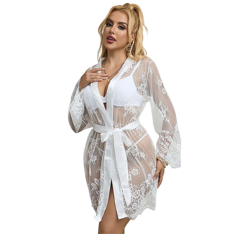 SUBBLIME - 954376 HOSSZÚ UJJÚ HÁLÓING VIRÁGOS MINTÁVAL FEHÉR L/XL