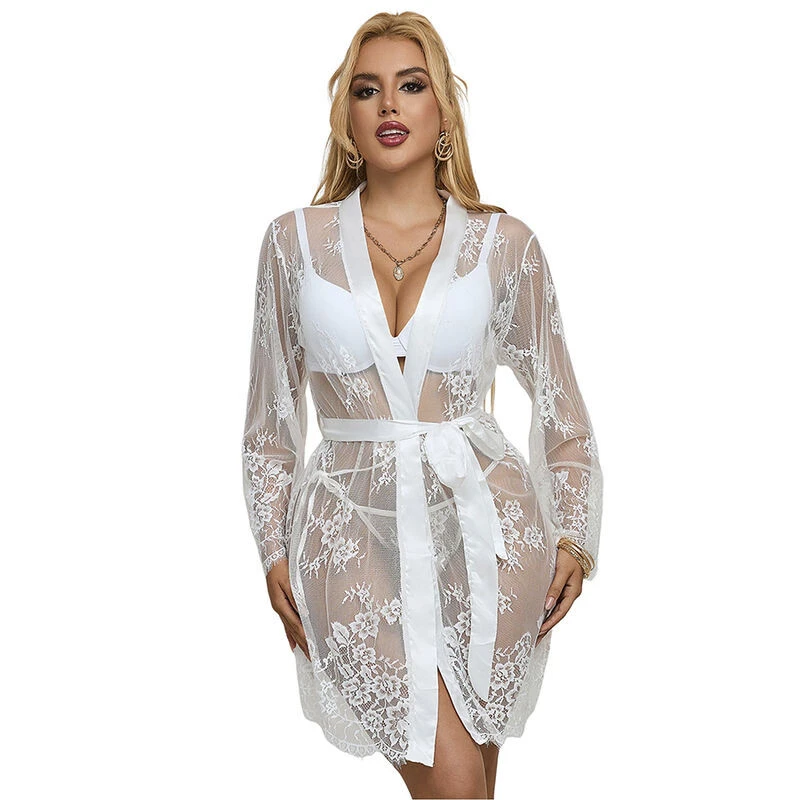 SUBBLIME - 954376 HOSSZÚ UJJÚ HÁLÓING VIRÁGOS MINTÁVAL FEHÉR L/XL
