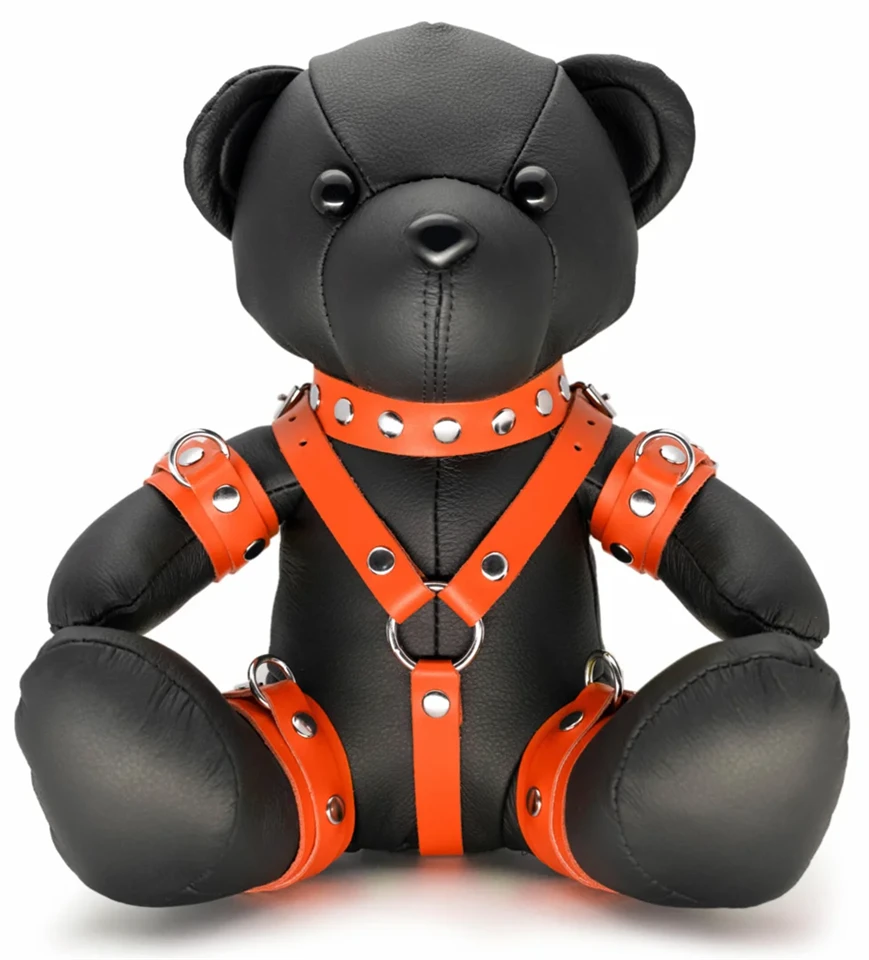 Ours en cuir EDDY The BDSM Teddy Bear Narancs + Boite