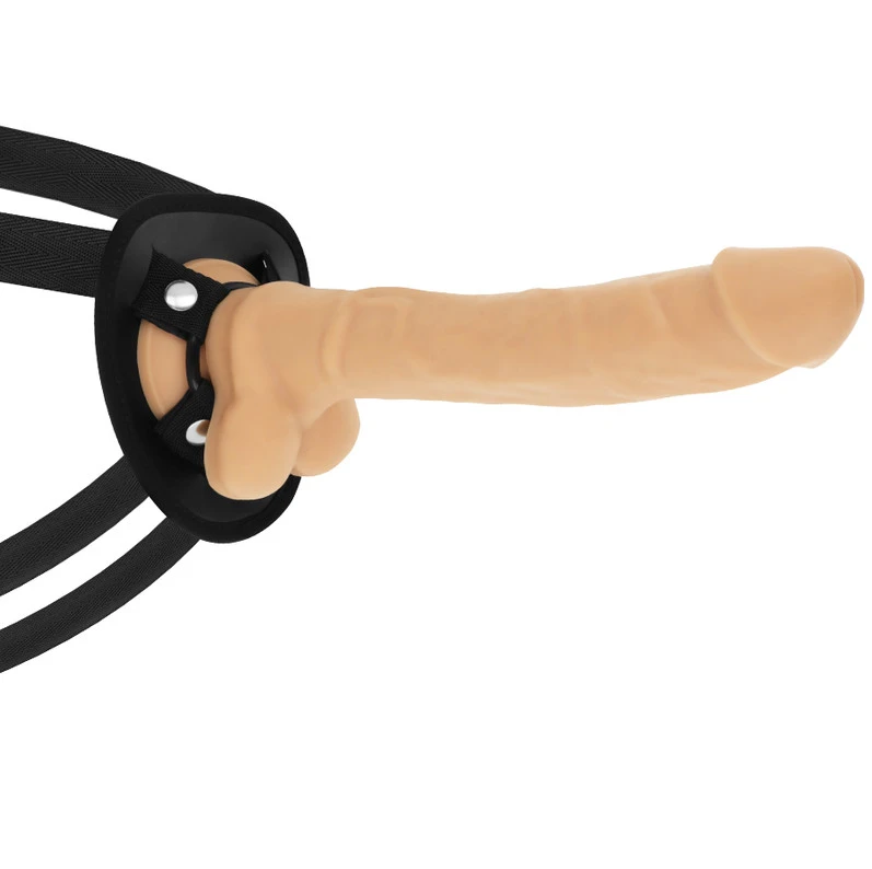 COCK MILLER HÁM + DUPLA SŰRŰSÉGŰ SZILIKON DILDÓ 3 PÉNISZGYŰRŰVEL 24 CM