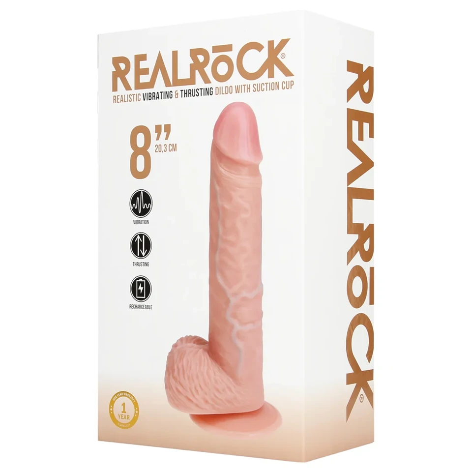 REALROCK - tapadókorongos lökő vibrátor - natúr (20,5cm)
