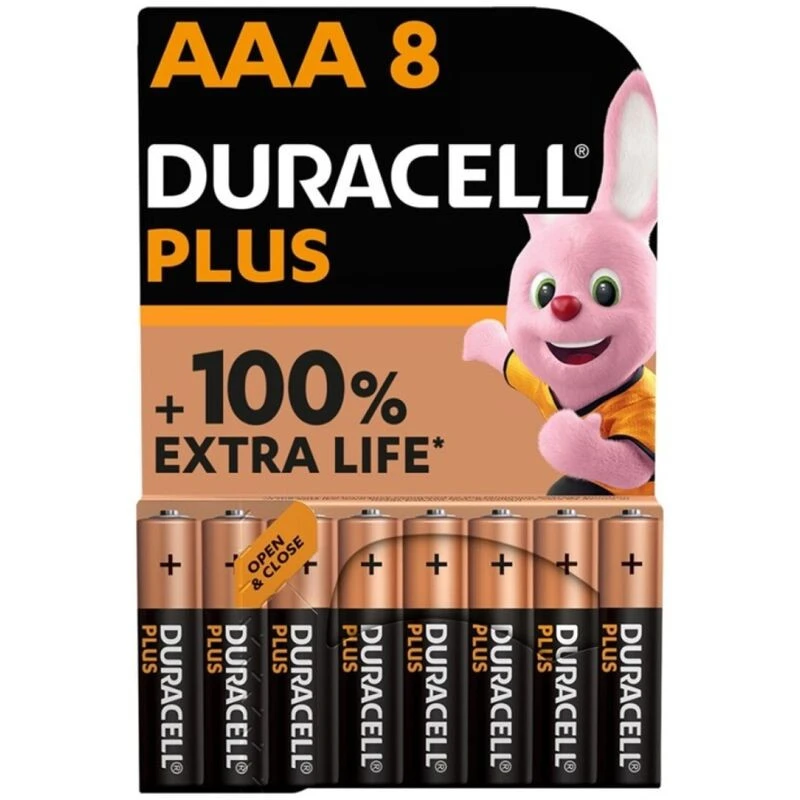 DURACELL - PLUS POWER 100 LÚGOS ELEM AAA LR03 8 DARAB