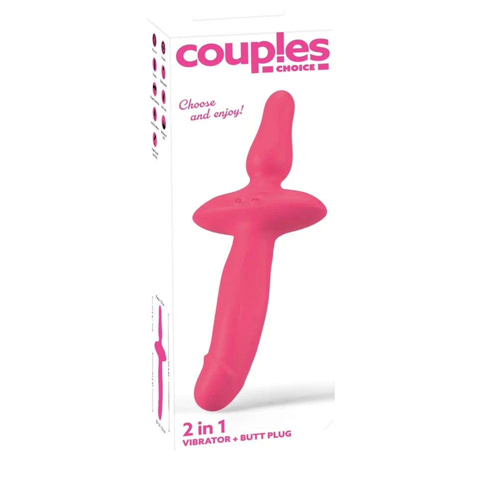 Couples Choice - 2in1 vibrátor és anál plug (pink)