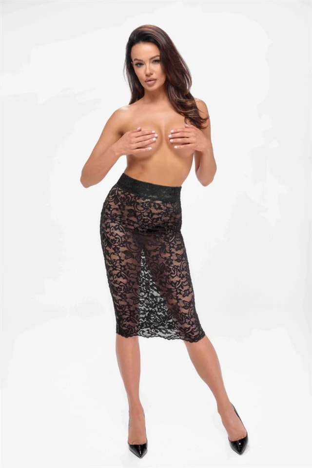 Ambivalence lace up midi skirt  - M