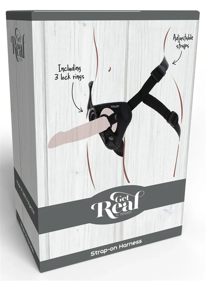 Strap-On Get Real Dildo övheveder Harness Fekete