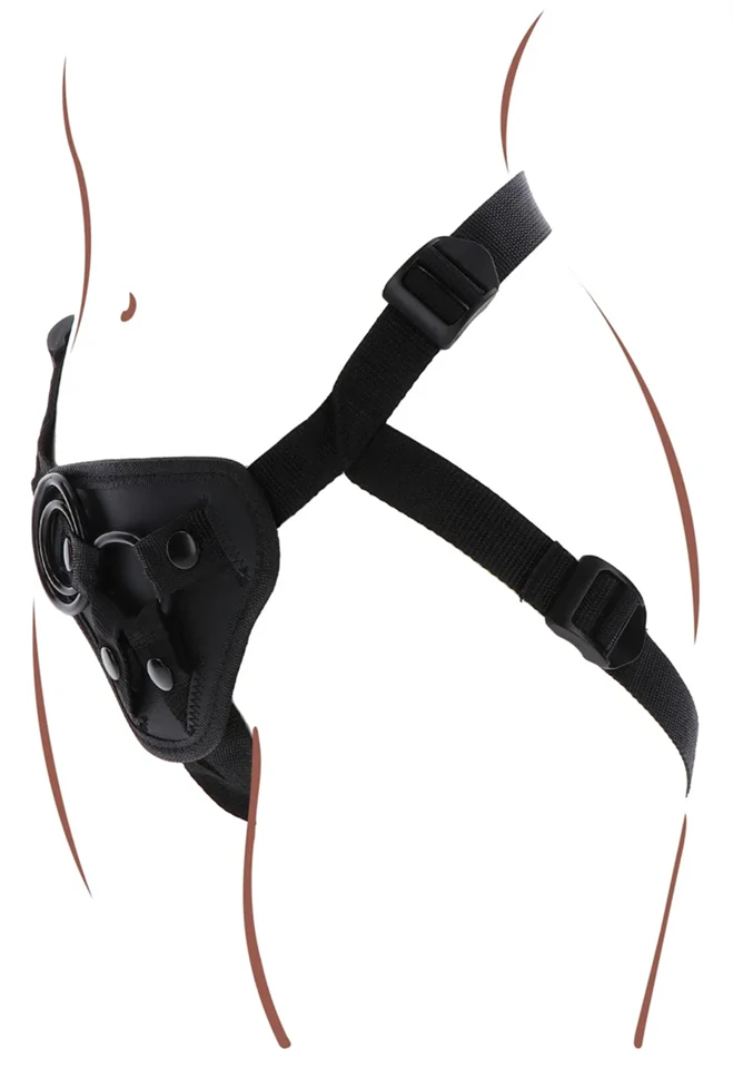 Strap-On Get Real Dildo övheveder Harness Fekete